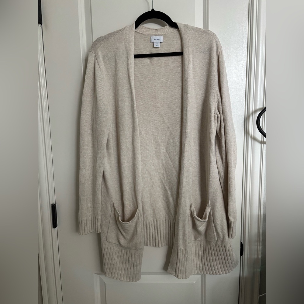 Old Navy Women's Beige Open Front Cardigan